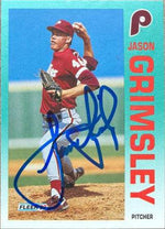 Jason Grimsley Signed 1992 Fleer Baseball Card - Philadelphia Phillies - PastPros
