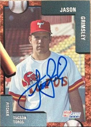 Jason Grimsley Signed 1992 Fleer Pro Cards Baseball Card - Tucson Toros