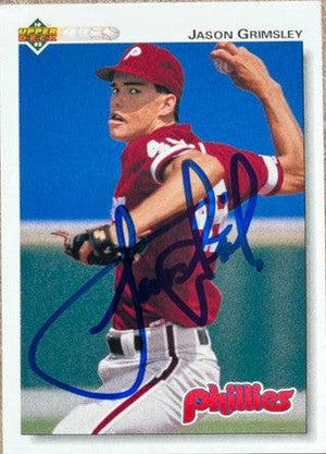 Jason Grimsley Signed 1992 Upper Deck Baseball Card - Philadelphia Phillies - PastPros