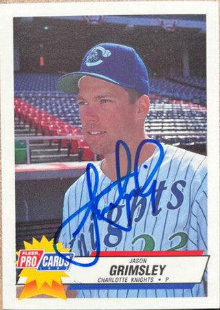 Jason Grimsley Signed 1993 ProCards Baseball Card - Charlotte Knights - PastPros