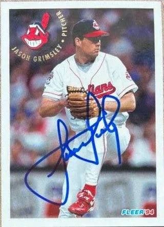 Jason Grimsley Signed 1994 Fleer Update Baseball Card - Cleveland Indians
