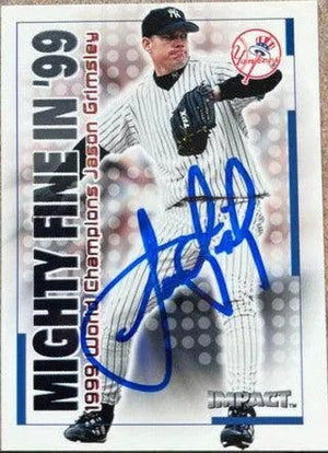Jason Grimsley Signed 2000 Fleer Impact Baseball Card - New York Yankees