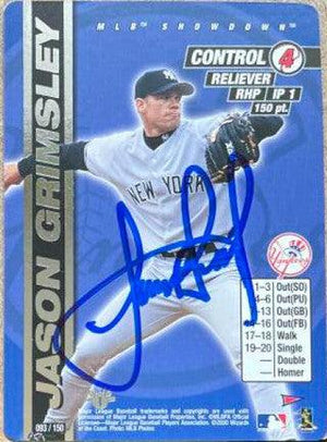 Jason Grimsley Signed 2000 MLB Showdown Unlimited Pennant Run Baseball Card - New York Yankees - PastPros