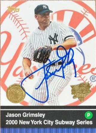 Jason Grimsley Signed 2000 Topps Subway Series Baseball Card - New York Yankees