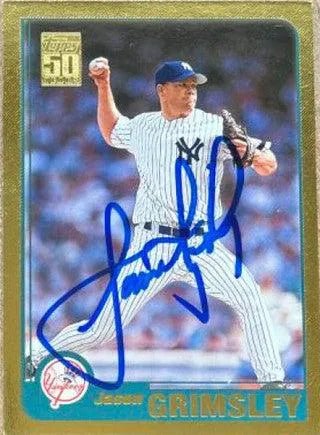 Jason Grimsley Signed 2001 Topps Gold Baseball Card - New York Yankees