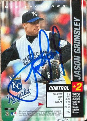 Jason Grimsley Signed 2002 MLB Showdown Pennant Run Baseball Card - Kansas City Royals - PastPros