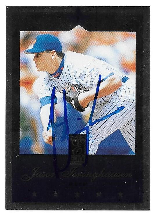 Jason Isringhausen Signed 1997 Donruss Elite Baseball Card - New York Mets - PastPros