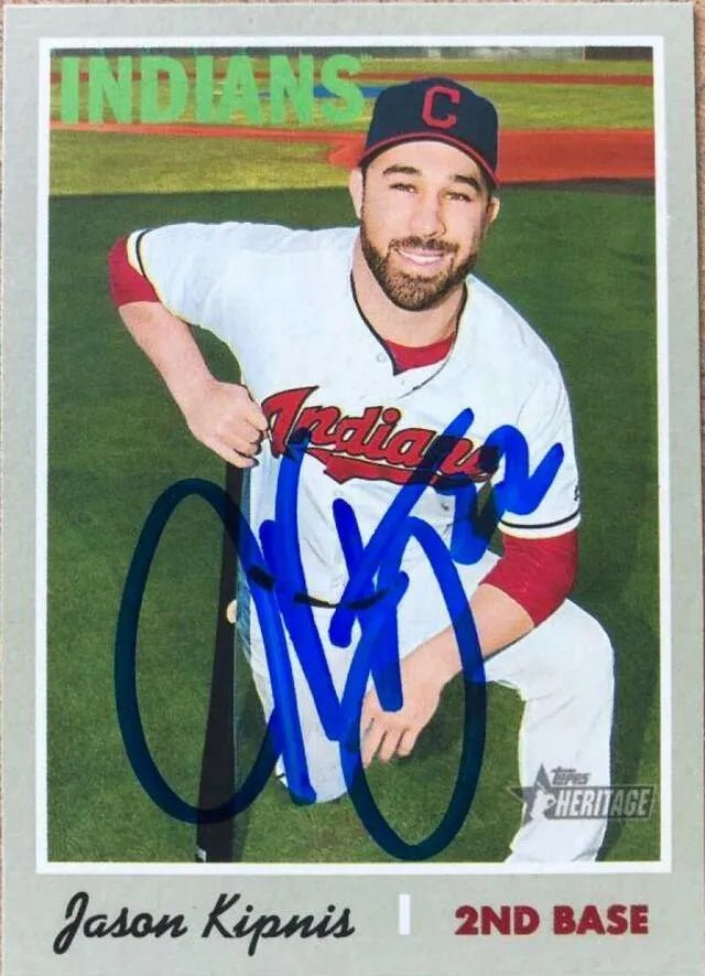 Jason Kipnis Signed 2019 Topps Heritage Baseball Card - Cleveland Indians