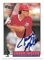 Jason Moler Signed 1993-94 Fleer Excel Baseball Card - Clearwater Phillies
