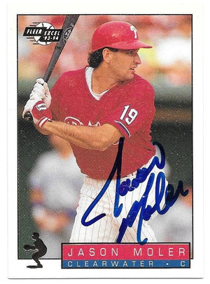Jason Moler Signed 1993-94 Fleer Excel Baseball Card - Clearwater Phillies - PastPros