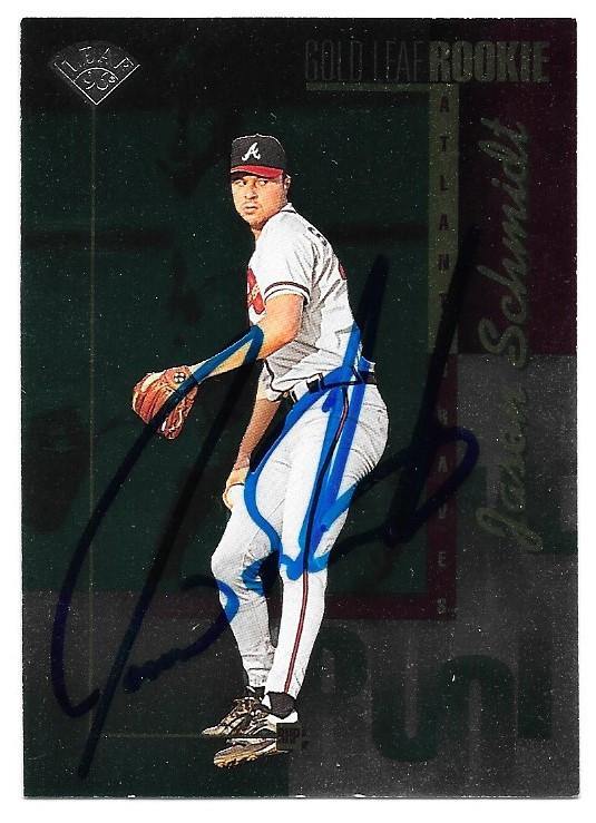 Jason Schmidt Signed 1996 Leaf Baseball Card - Atlanta Braves - PastPros