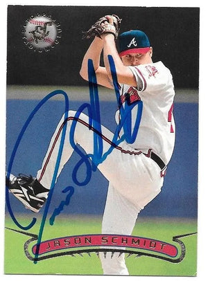 Jason Schmidt Signed 1996 Stadium Club Baseball Card - Atlanta Braves