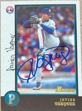 Javier Vazquez Signed 1998 Bowman Baseball Card - Montreal Expos