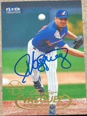 Javier Vazquez Signed 1998 Fleer Tradition Baseball Card - Montreal Expos - PastPros