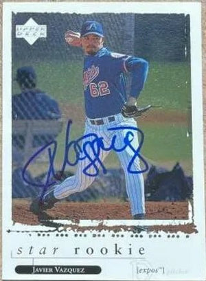 Javier Vazquez Signed 1998 Upper Deck Baseball Card - Montreal Expos