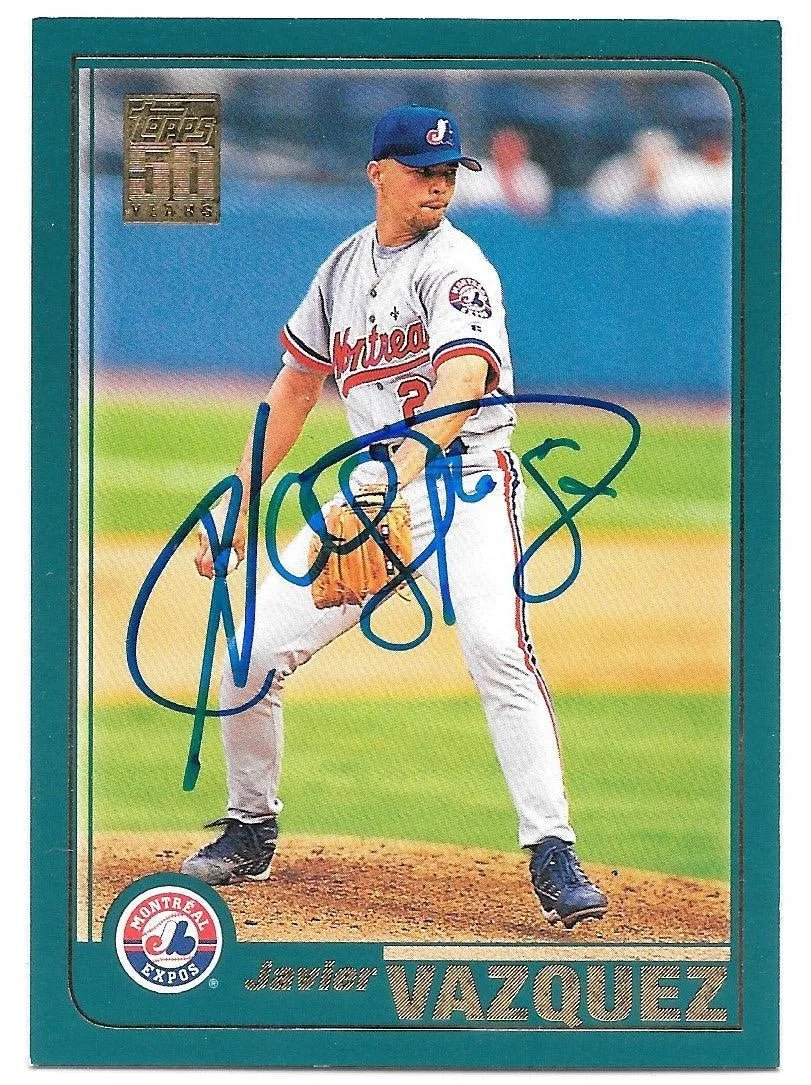 Javier Vazquez Signed 2001 Topps Baseball Card - Montreal Expos