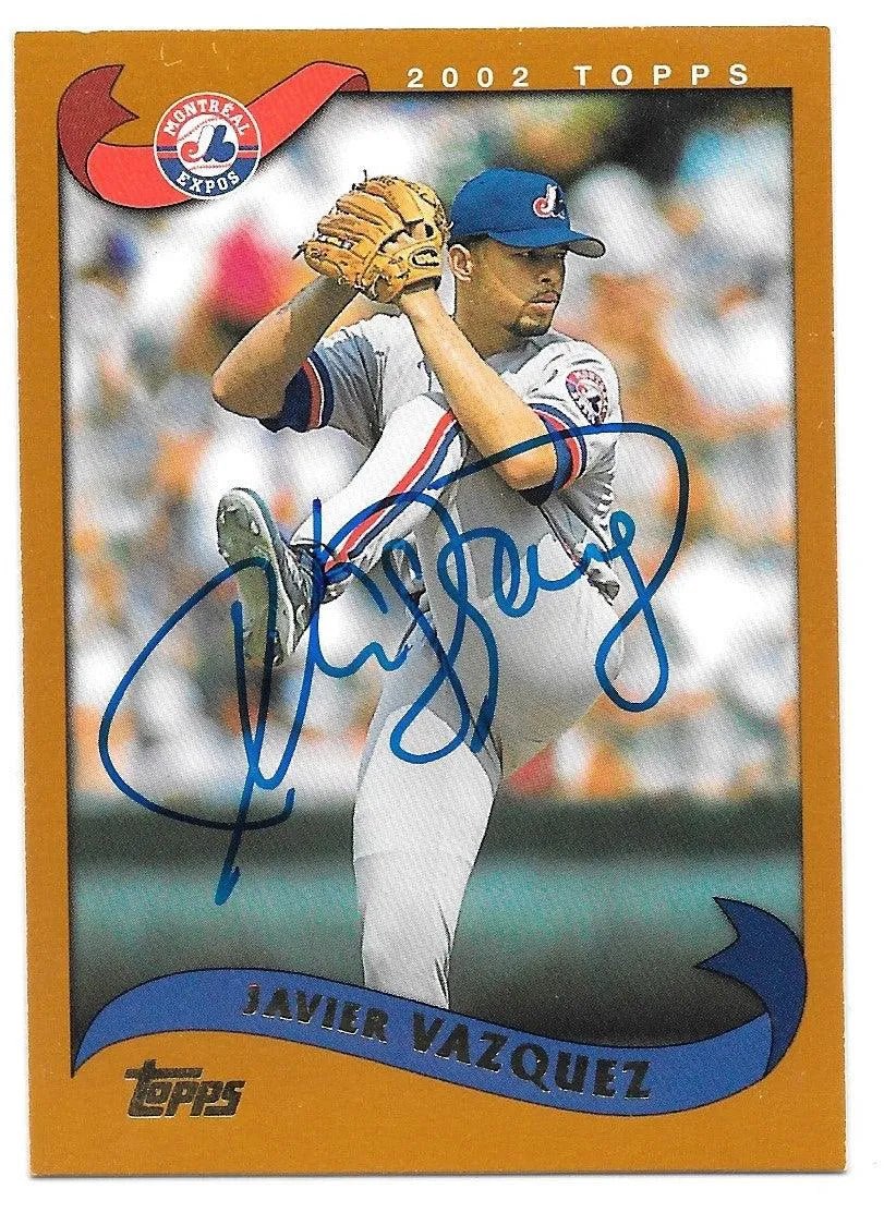 Javier Vazquez Signed 2002 Topps Baseball Card - Montreal Expos