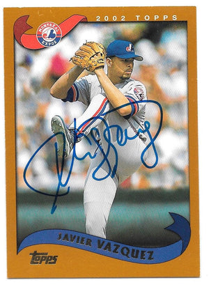 Javier Vazquez Signed 2002 Topps Baseball Card - Montreal Expos - PastPros