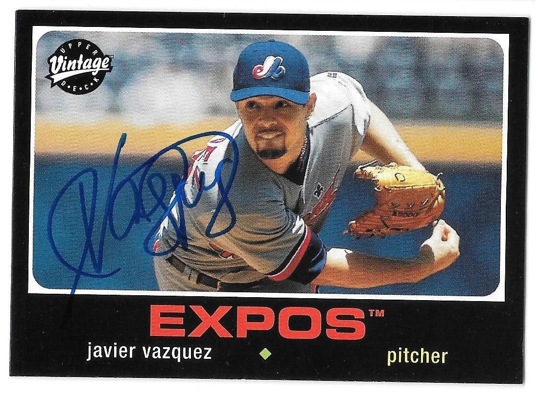 Javier Vazquez Signed 2002 Upper Deck Vintage Baseball Card - Montreal Expos
