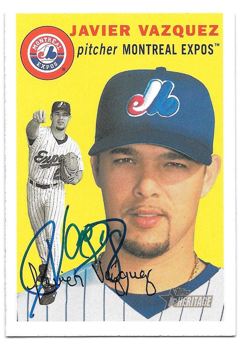 Javier Vazquez Signed 2003 Topps Heritage Baseball Card - Montreal Expos - PastPros