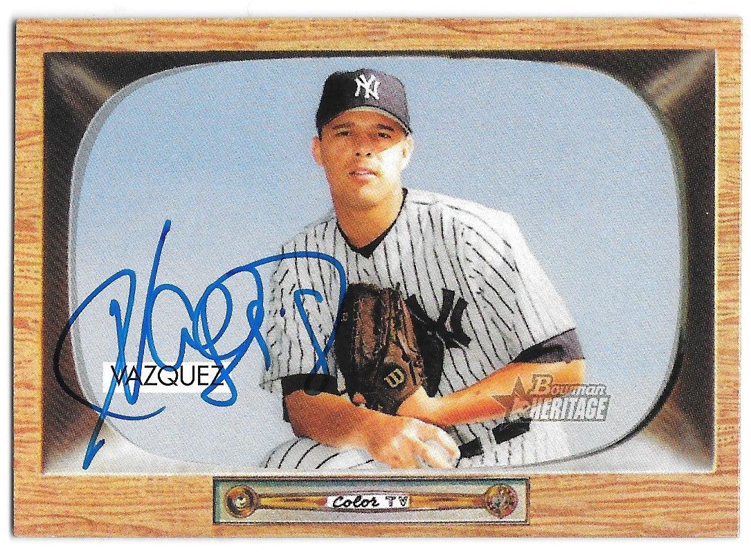 Javier Vazquez Signed 2004 Bowman Heritage Baseball Card - New York Yankees - PastPros