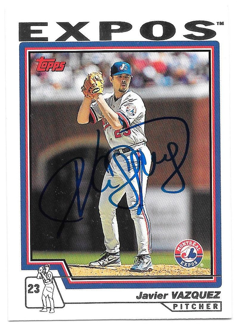 Javier Vazquez Signed 2004 Topps Baseball Card - Montreal Expos - PastPros