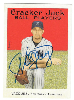 Javier Vazquez Signed 2004 Topps Cracker Jack Baseball Card - New York Yankees - PastPros