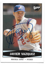 Javier Vazquez Signed 2004 Upper Deck Vintage Baseball Card - Montreal Expos - PastPros