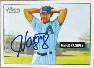 Javier Vazquez Signed 2005 Bowman Heritage Baseball Card - Arizona Diamondbacks