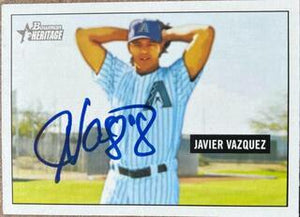Javier Vazquez Signed 2005 Bowman Heritage Baseball Card - Arizona Diamondbacks - PastPros
