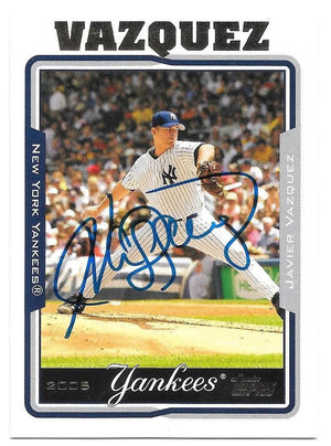 Javier Vazquez Signed 2005 Topps Baseball Card - New York Yankees