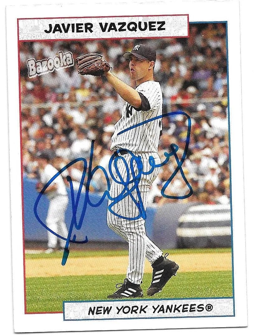 Javier Vazquez Signed 2005 Topps Bazooka Baseball Card - New York Yankees