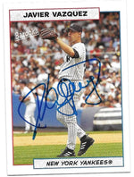 Javier Vazquez Signed 2005 Topps Bazooka Baseball Card - New York Yankees