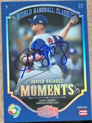 Javier Vazquez Signed 2006 Flair Showcase WBC Baseball Card - Puerto Rico