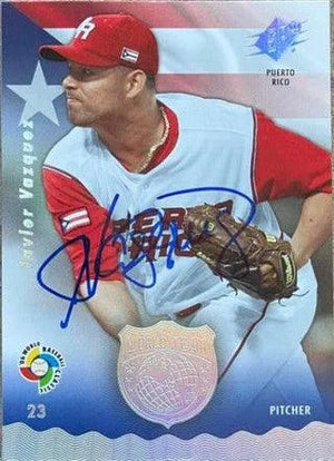 Javier Vazquez Signed 2006 SPx WBC All-World Team Baseball Card - Puerto Rico