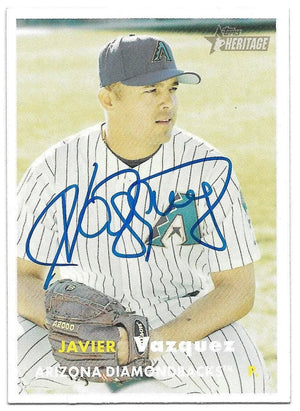 Javier Vazquez Signed 2006 Topps Heritage Baseball Card - Arizona Diamondbacks