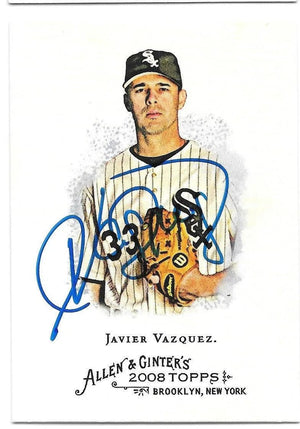 Javier Vazquez Signed 2008 Allen & Ginter Baseball Card - Chicago White Sox