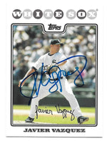 Javier Vazquez Signed 2008 Topps Baseball Card - Chicago White Sox