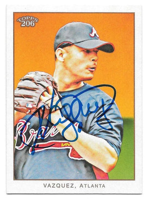 Javier Vazquez Signed 2009 Topps 206 Baseball Card - Atlanta Braves