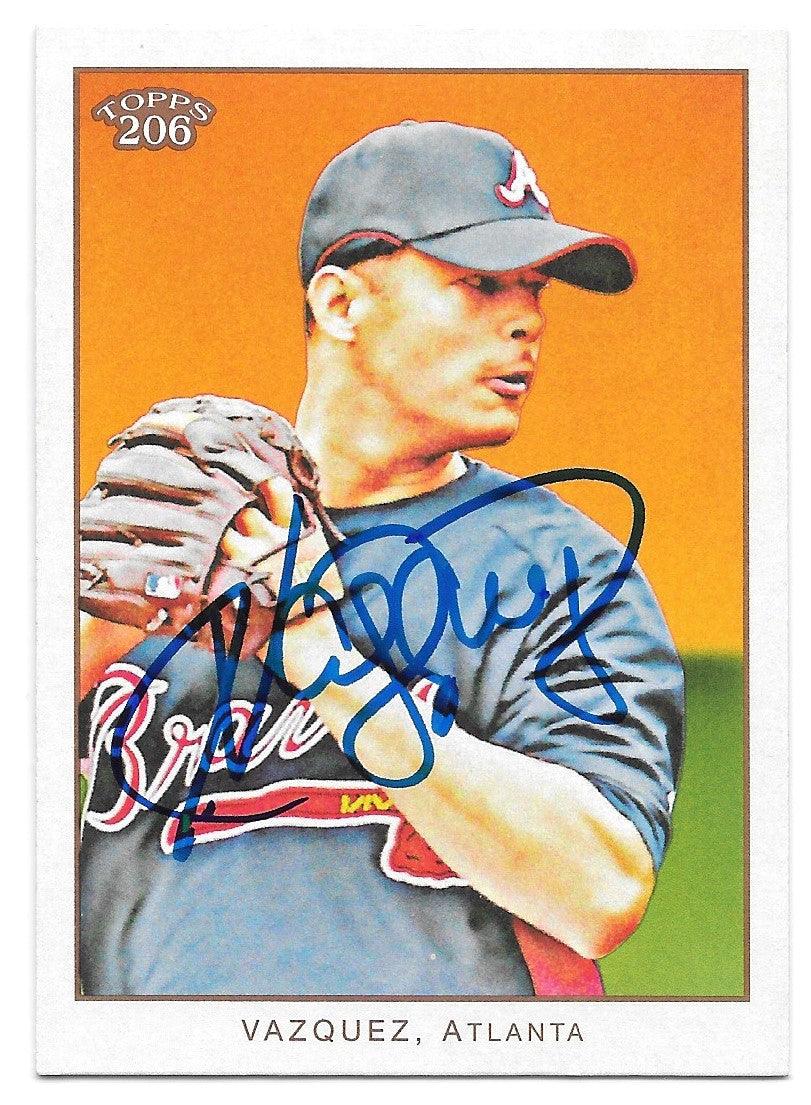 Javier Vazquez Signed 2009 Topps 206 Baseball Card - Atlanta Braves - PastPros