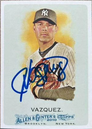 Javier Vazquez Signed 2010 Allen & Ginter Baseball Card - New York Yankees