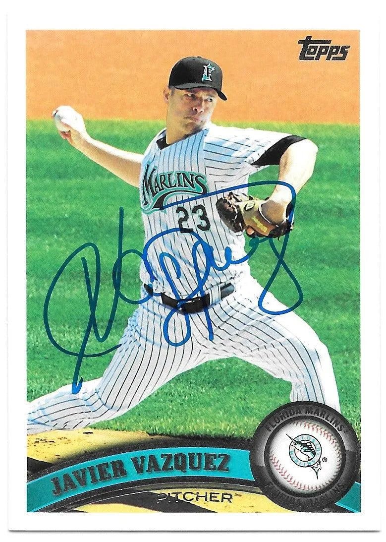 Javier Vazquez Signed 2011 Topps Baseball Card - Florida Marlins