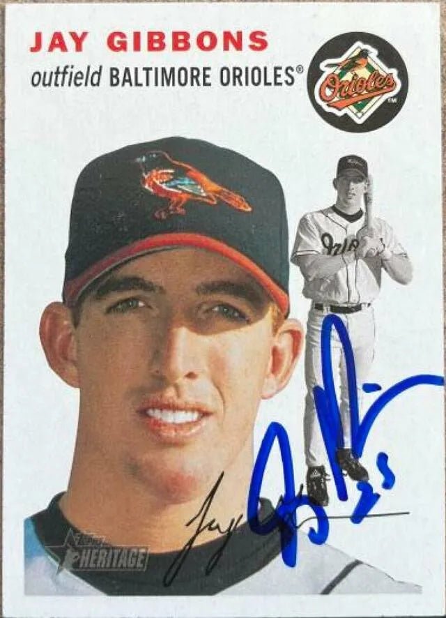 Jay Gibbons Signed 2003 Topps Heritage Baseball Card - Baltimore Orioles