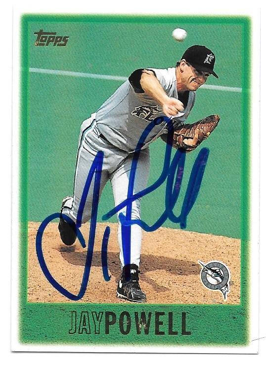 Jay Powell Signed 1997 Topps Baseball Card - Florida Marlins - PastPros