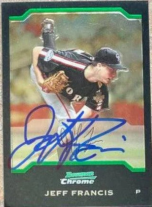 Jeff Francis Signed 2004 Bowman Chrome Draft Picks & Prospects Baseball Card - Colorado Rockies