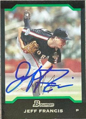 Jeff Francis Signed 2004 Bowman Draft Picks & Prospects Baseball Card - Colorado Rockies - PastPros