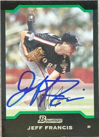 Jeff Francis Signed 2004 Bowman Draft Picks & Prospects Baseball Card - Colorado Rockies - PastPros