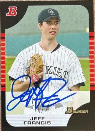 Jeff Francis Signed 2005 Bowman Baseball Card - Colorado Rockies