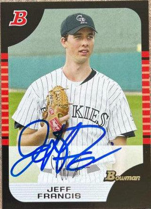 Jeff Francis Signed 2005 Bowman Baseball Card - Colorado Rockies - PastPros