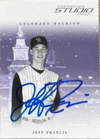 Jeff Francis Signed 2005 Donruss Studio Baseball Card - Colorado Rockies